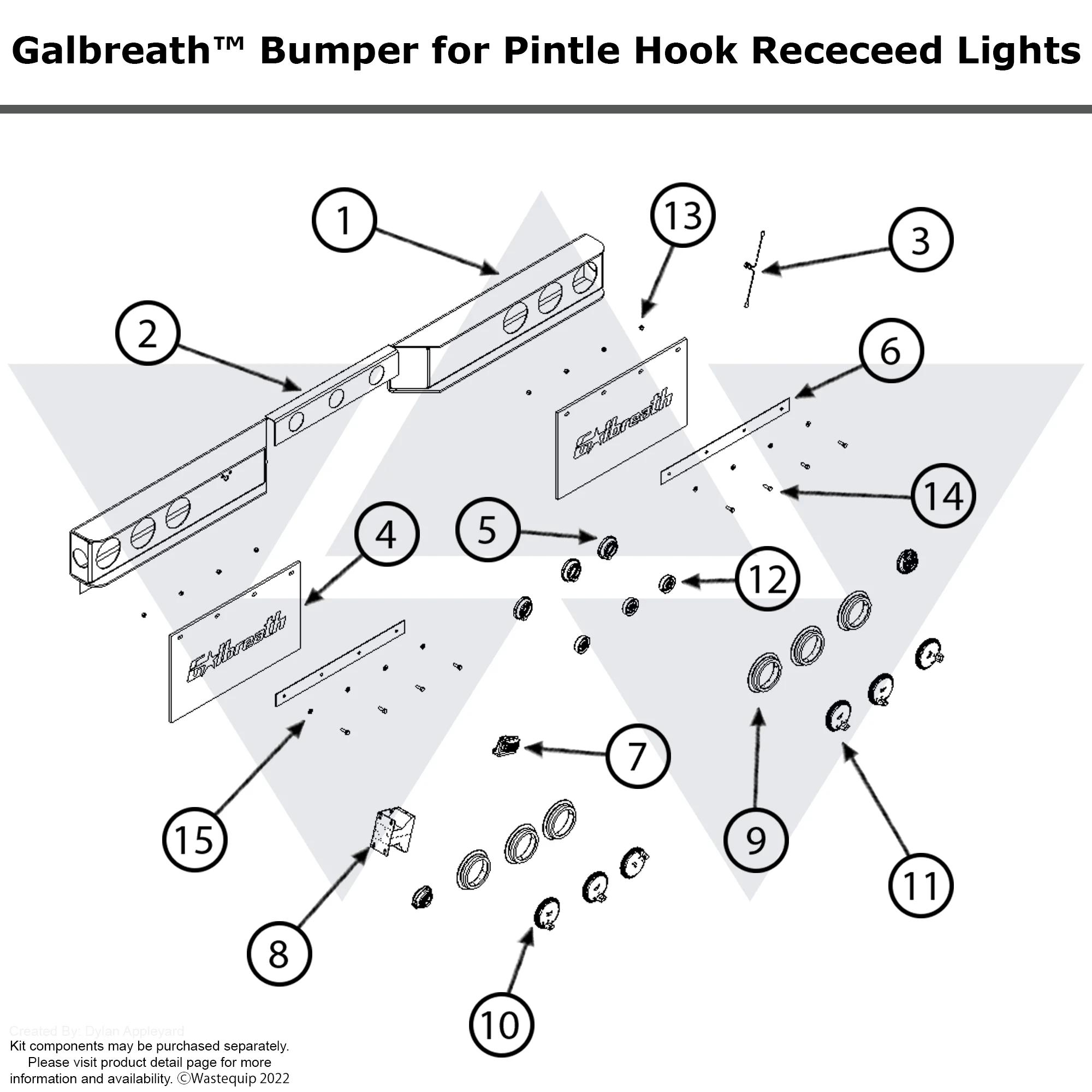 Galbreath™ Bumper for Pintle Hook With Recessed Lights
