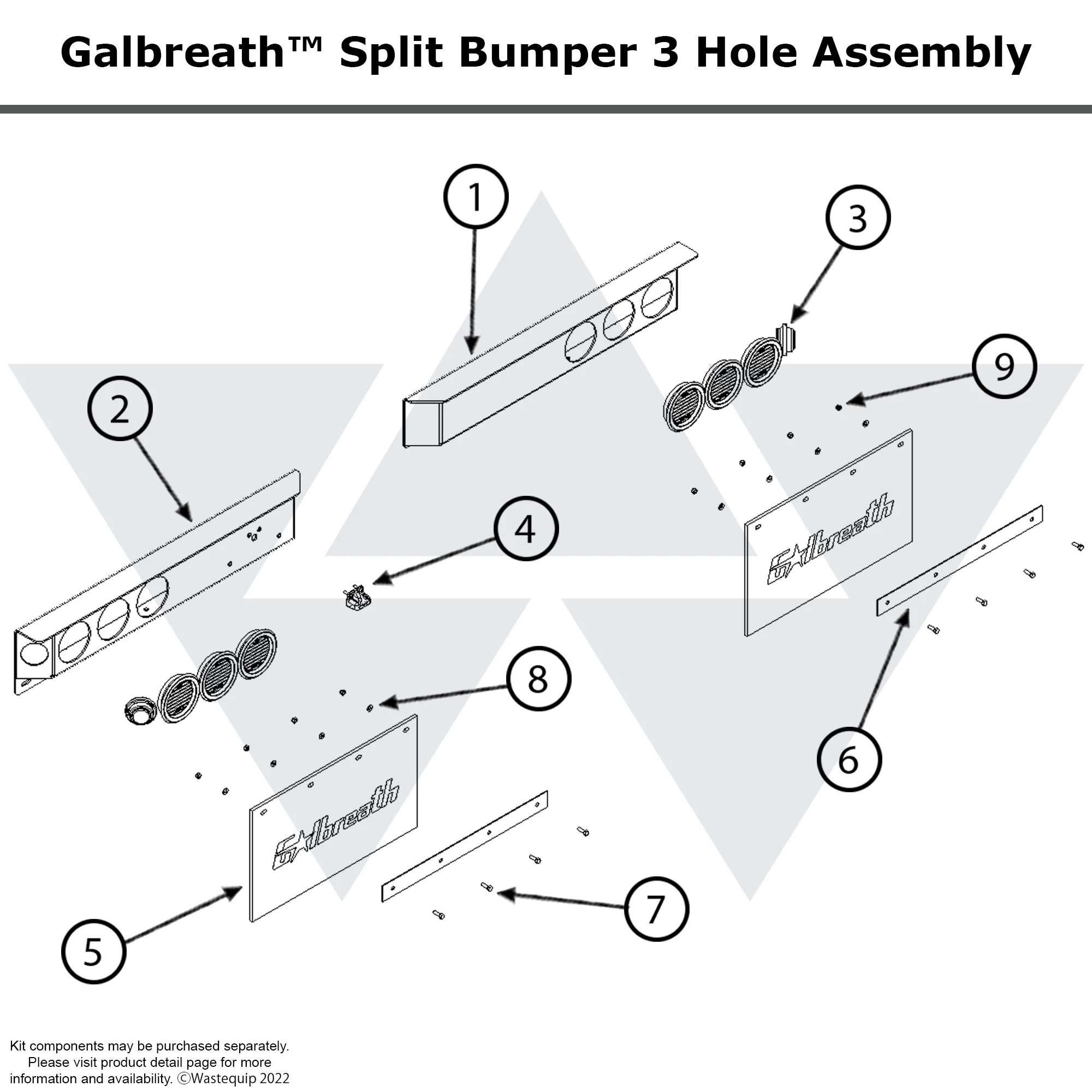 Galbreath™ Split Bumper Assembly 3 Hole