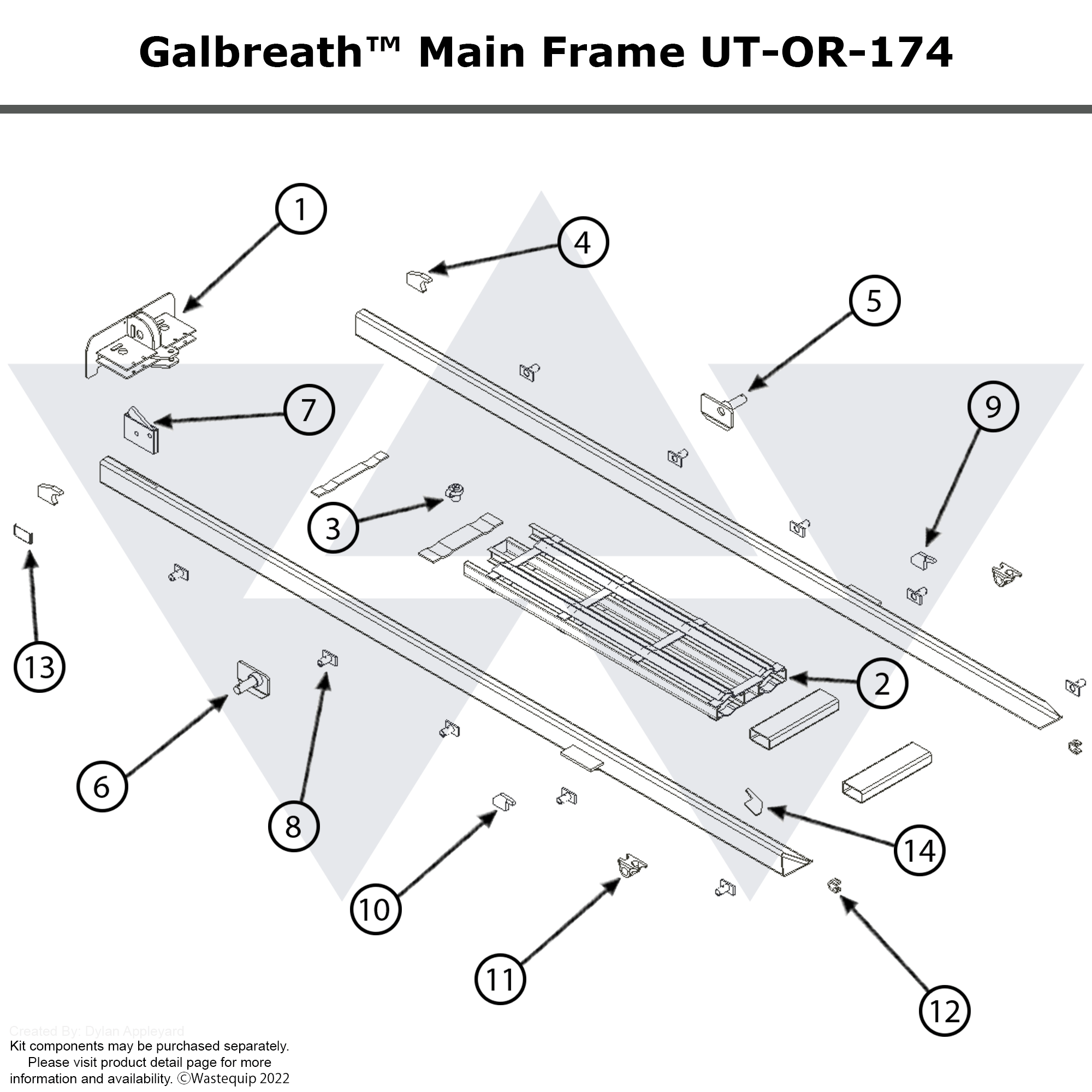 Galbreath™ Main Frame Weldment for UT-OR-174