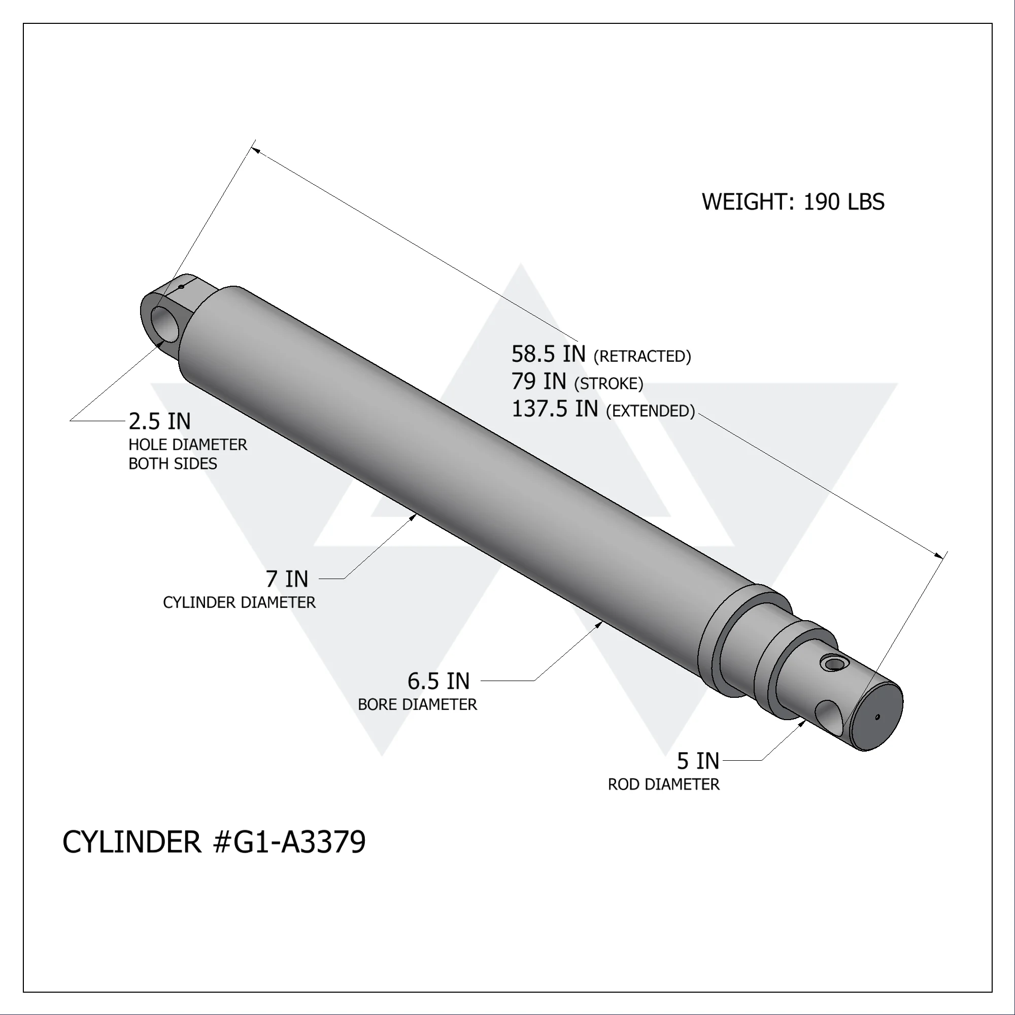 Galbreath™ Double Lift Acting Cylinder (6"-5" X 79")