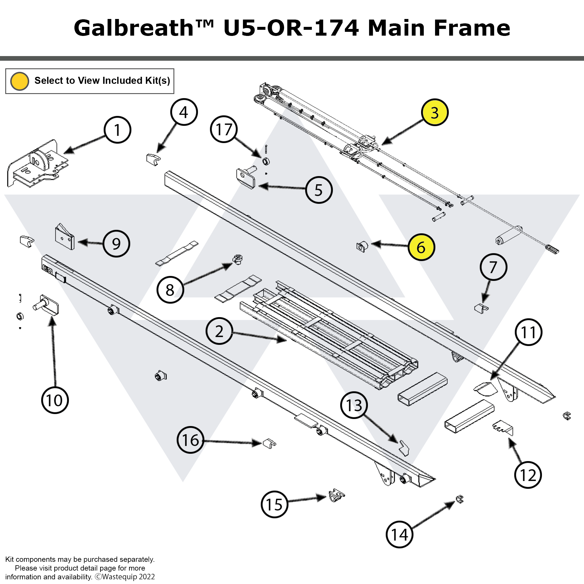 Galbreath™ Hoist U5-OR-174 Main Frame Assembly
