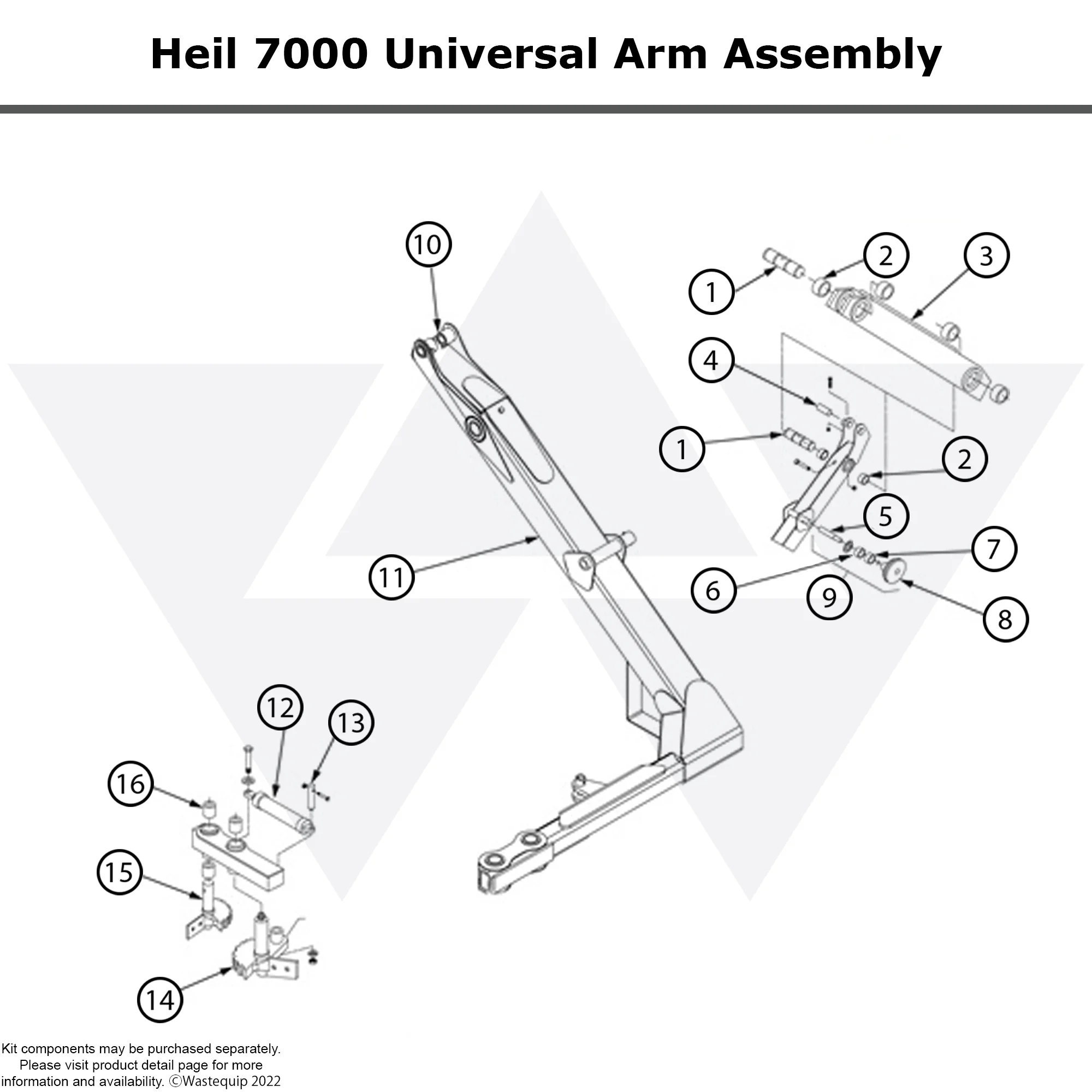 Wastebuilt® Replacement for Heil 7000 Universal Arm Components