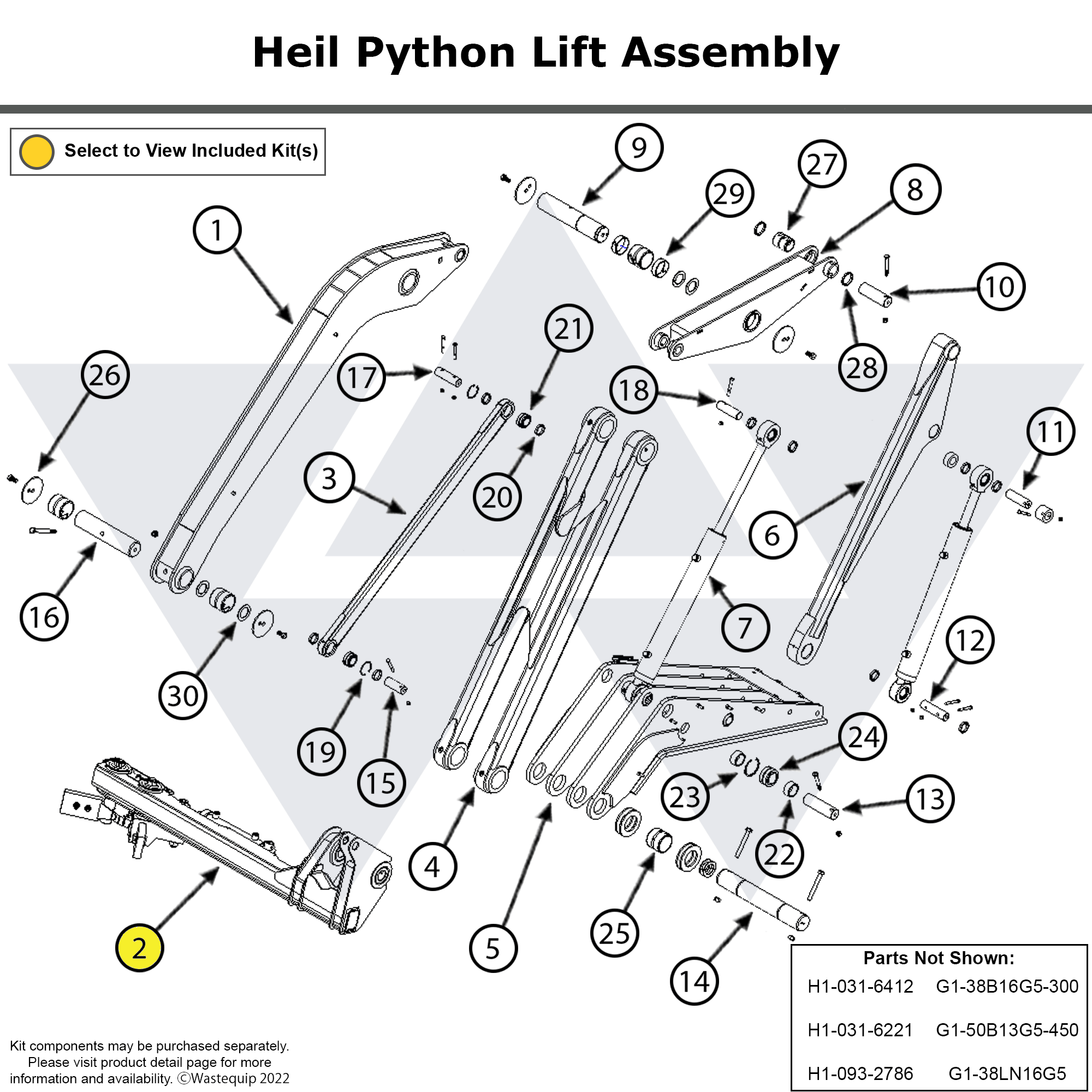 Wastebuilt® Replacement for Heil Python Lift Assembly