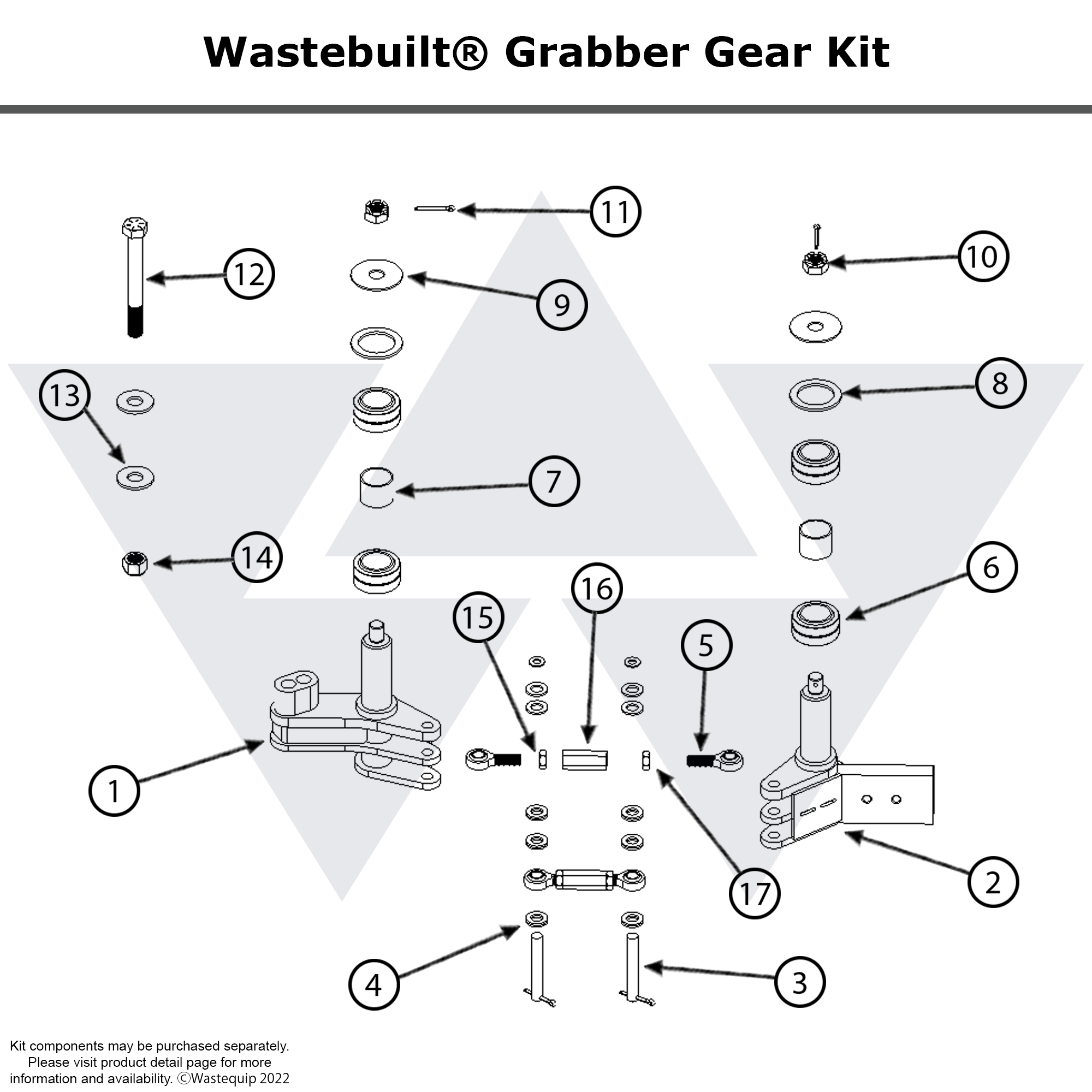 Wastebuilt® Replacement for Heil WB Grabber Gear Kit