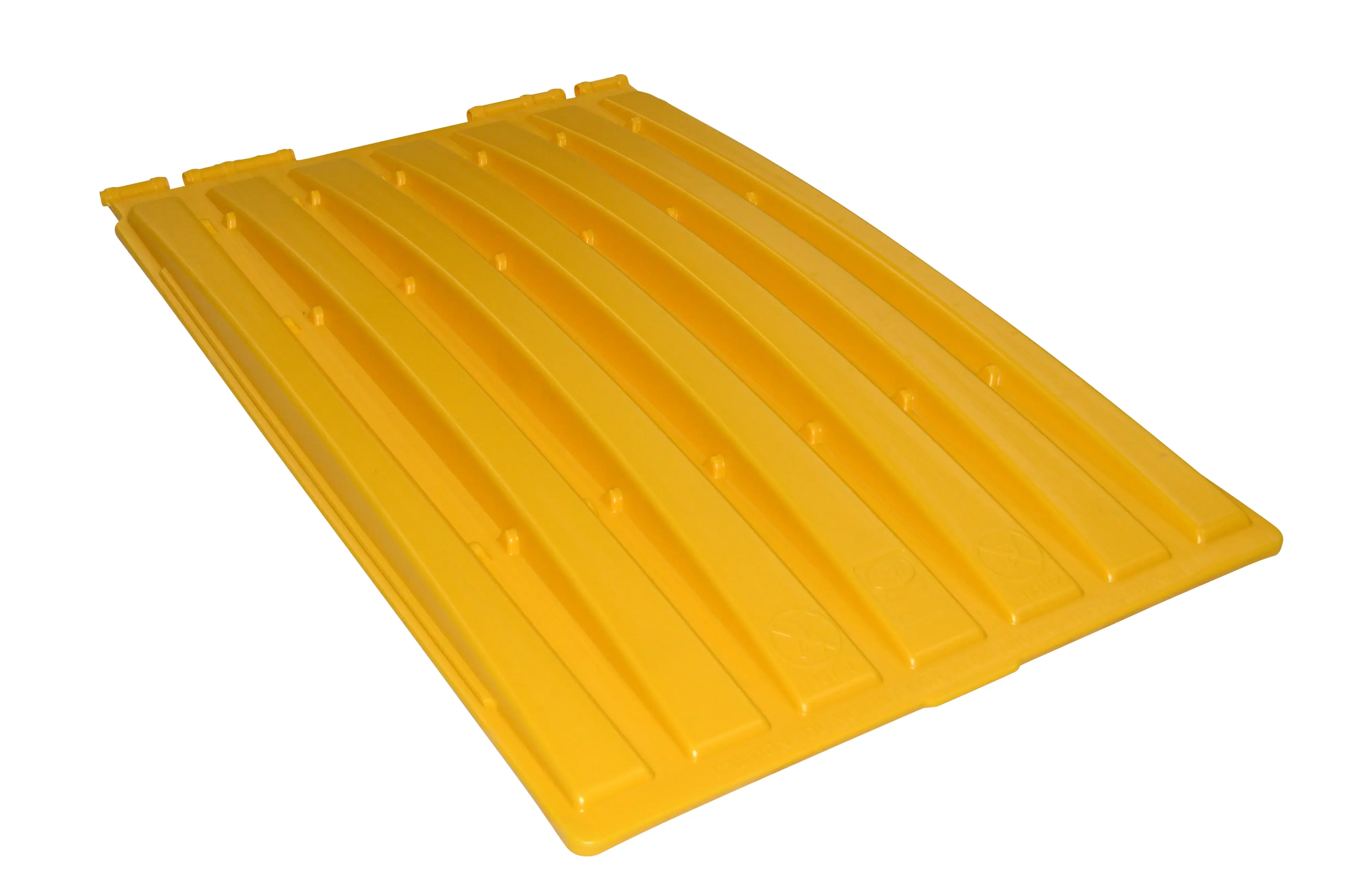 Wastebuilt® Lid Poly 36 X 58 Single Wall Double Lip Yellow