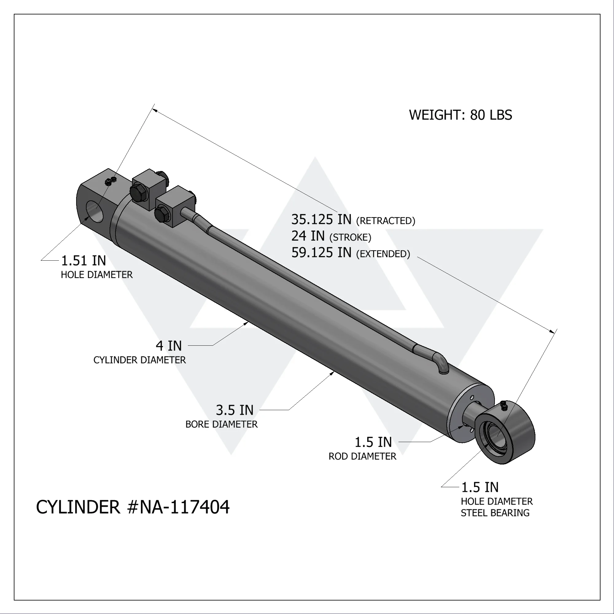 Wastebuilt® Replacement for New Way Mammoth Fork Cylinder 117404