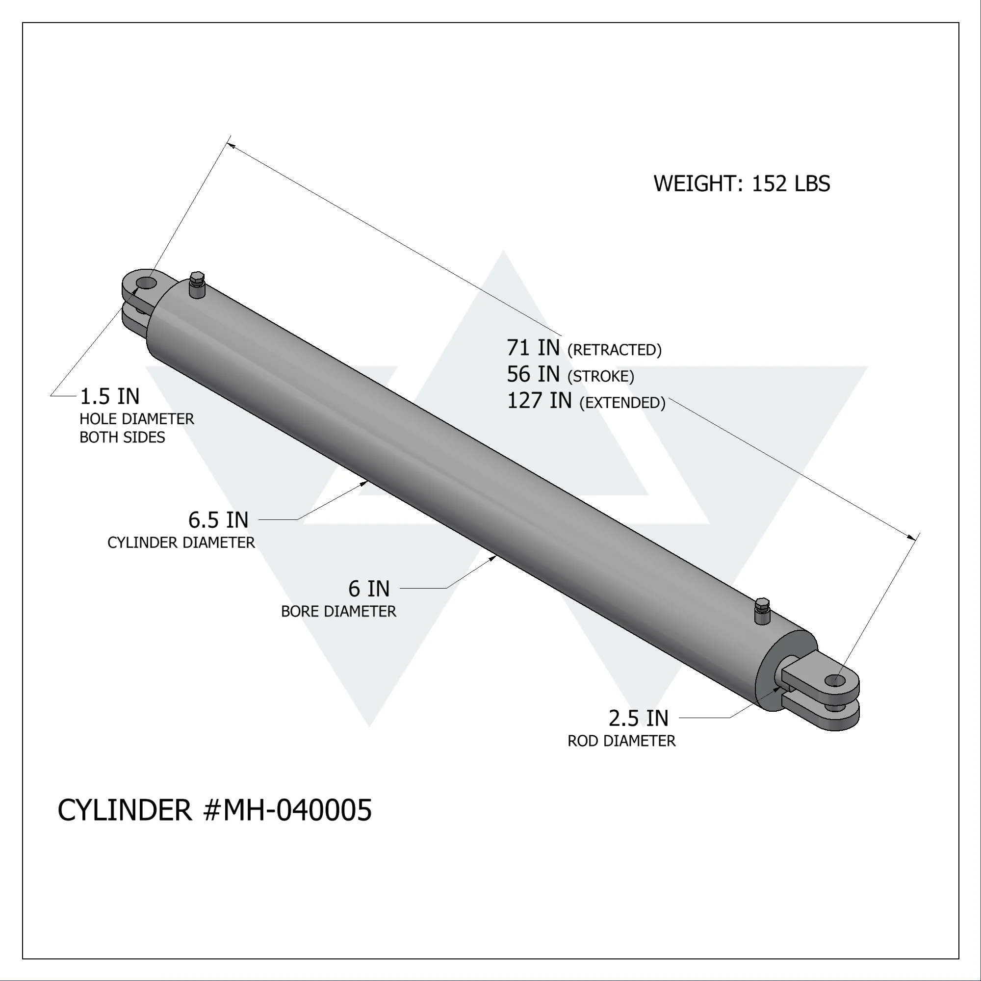 Wastebuilt® Replacement for Marathon RJ-225 and RJ-225S Cylinder (6" X 2.5" X 56")
