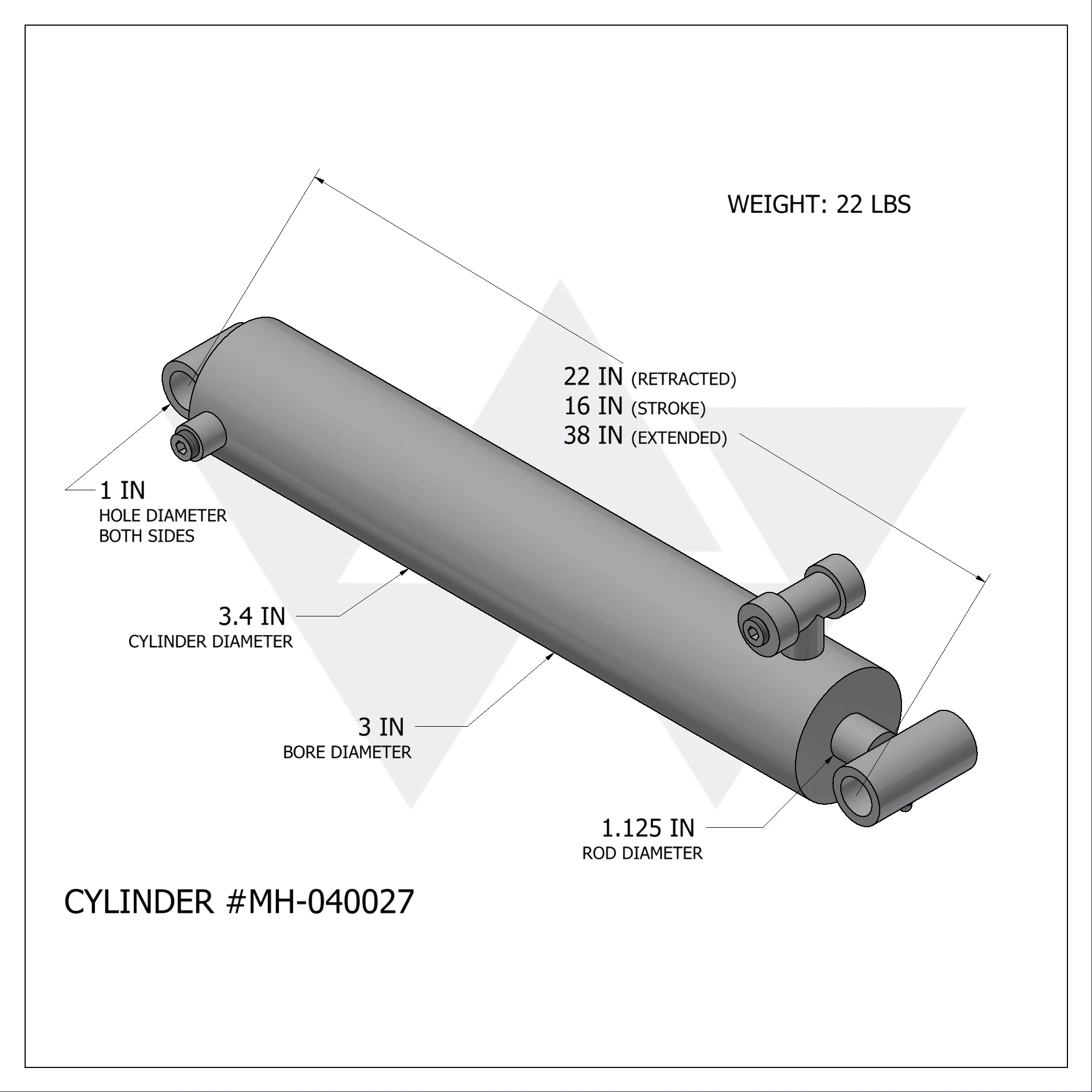Wastebuilt® Replacement for Marathon Cylinder (3" X 1.125" X 16")