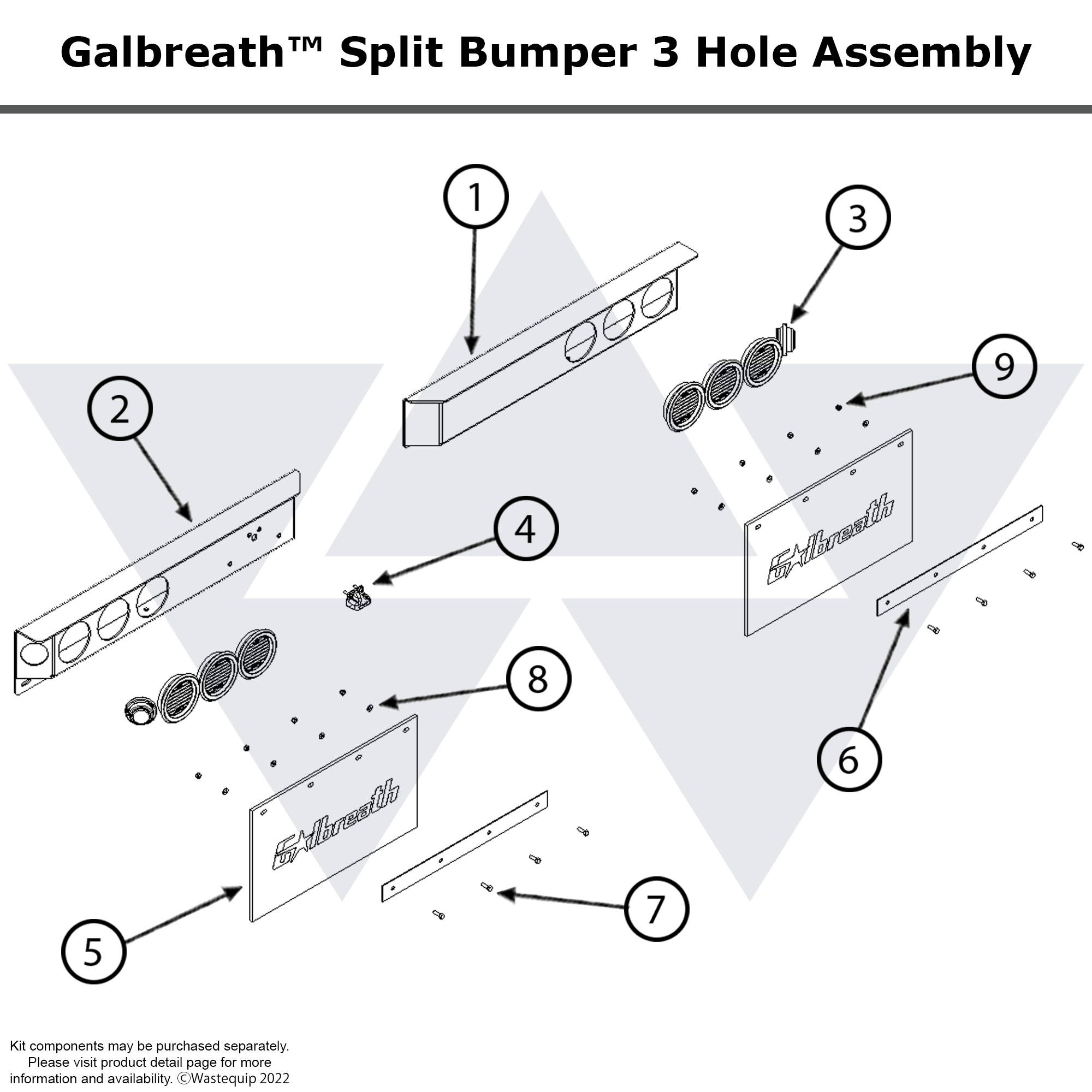 Galbreath™ Split Bumper Assembly 3 Hole
