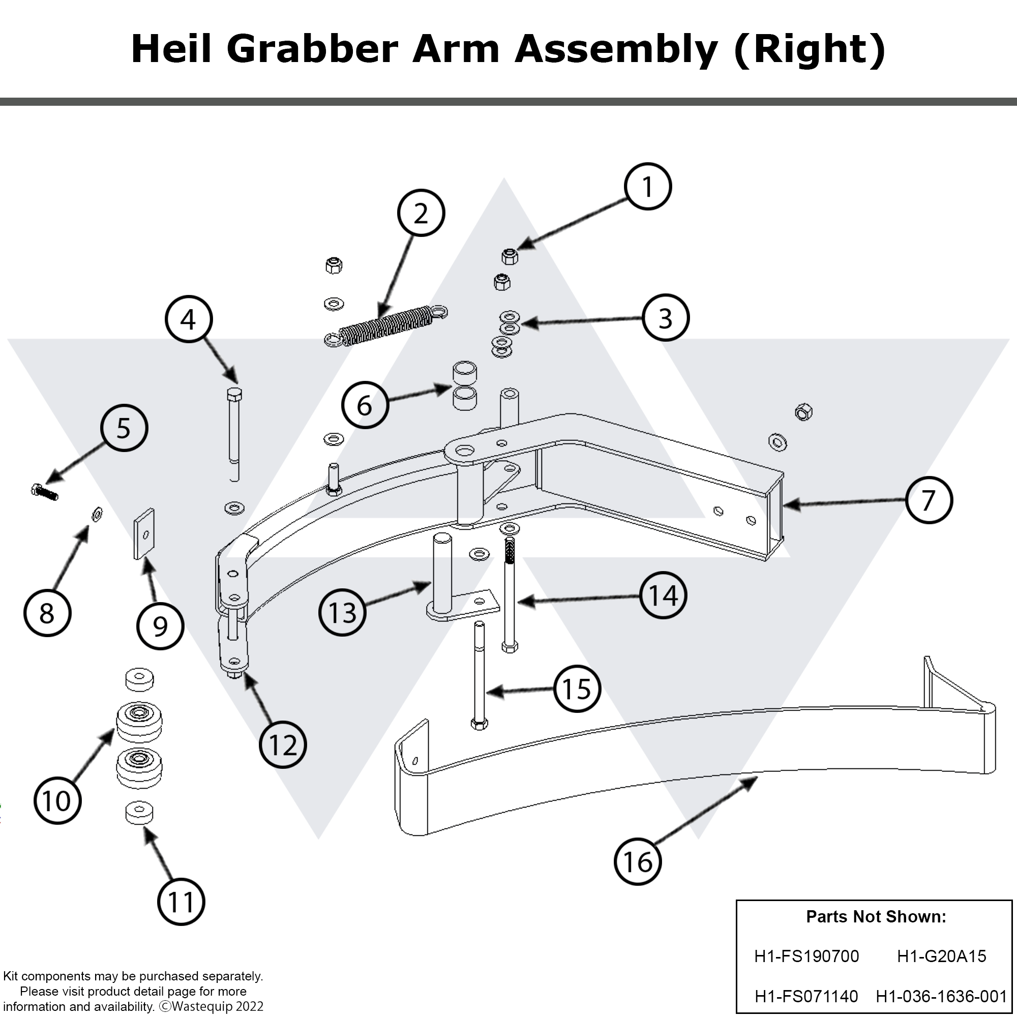 Wastebuilt® Replacement for Heil Grabber Arm Assembly Right