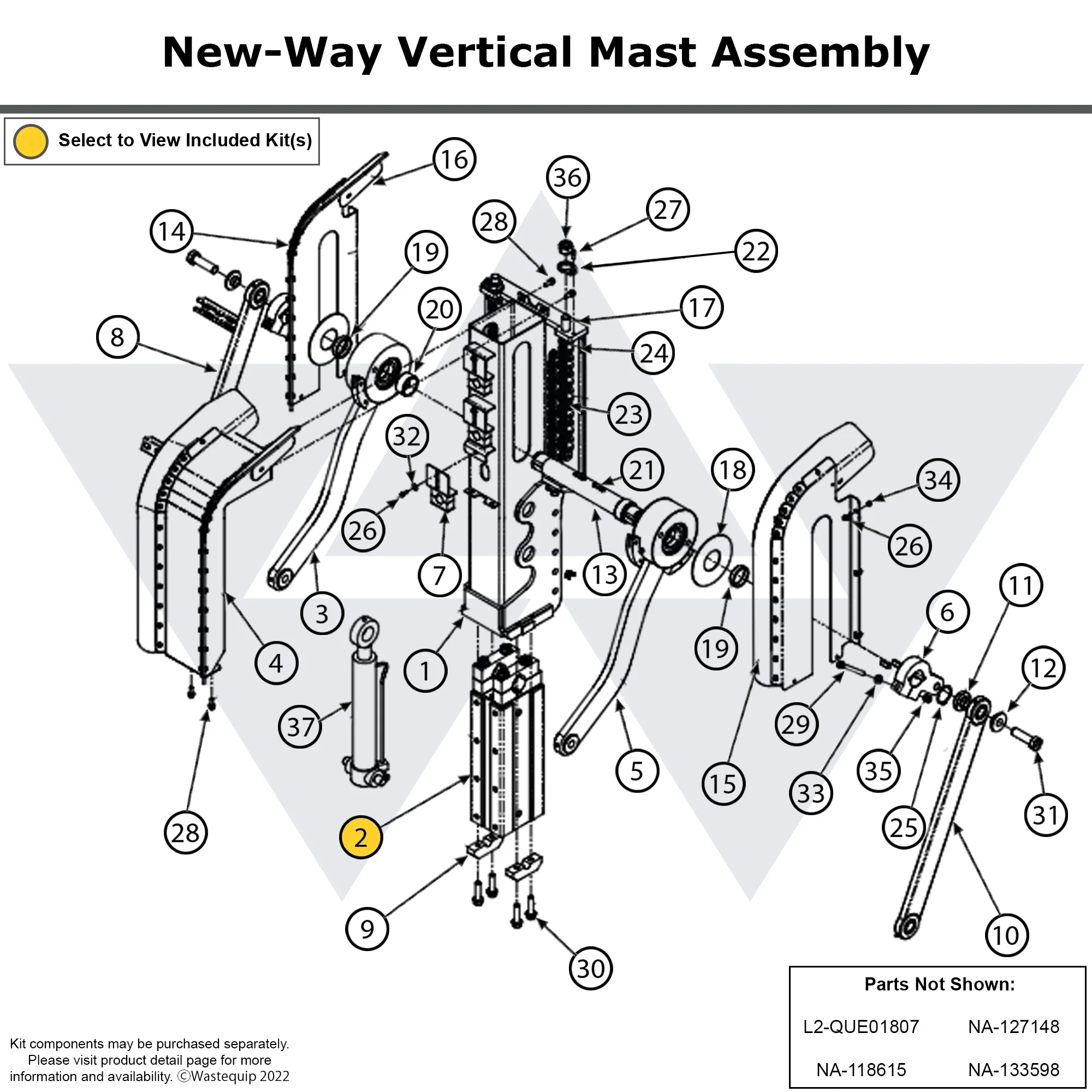 Wastebuilt® Replacement for New Way Vertical Mast Assembly