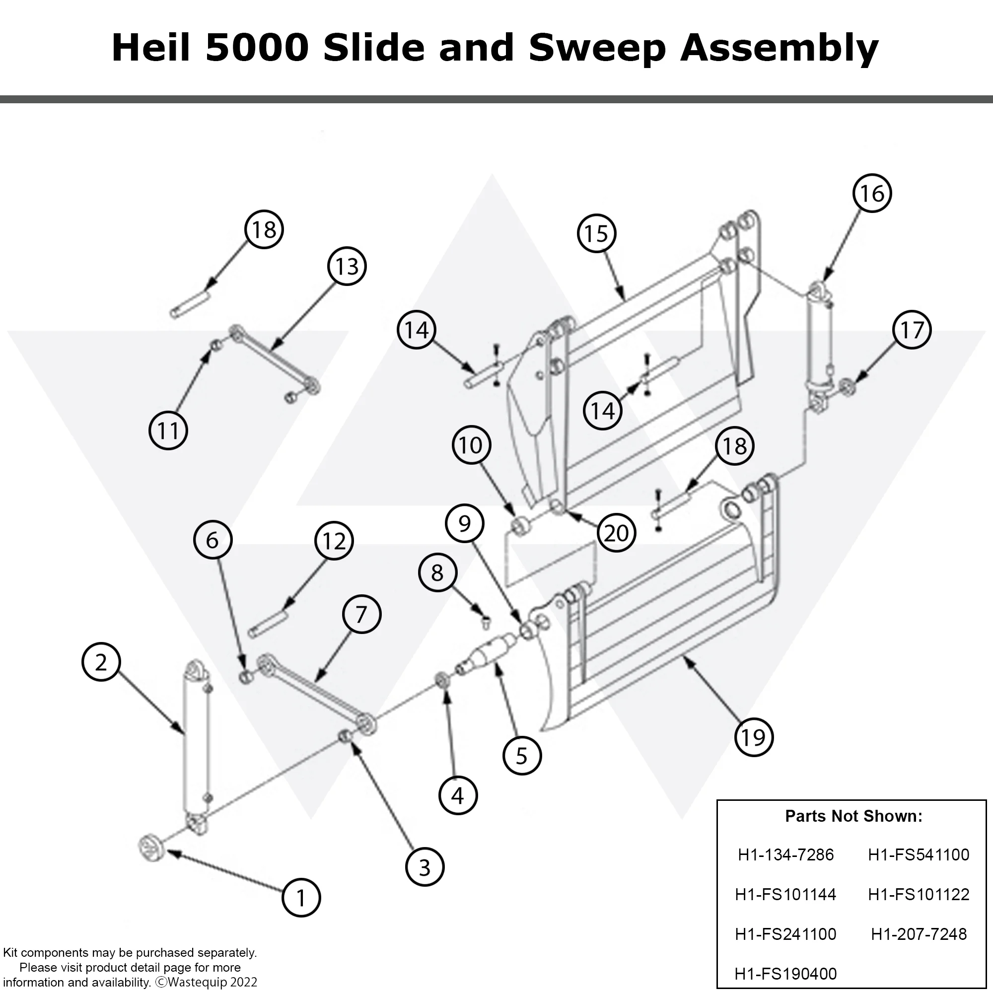 Wastebuilt® Replacement for Heil 5000 Slide and Sweep Parts
