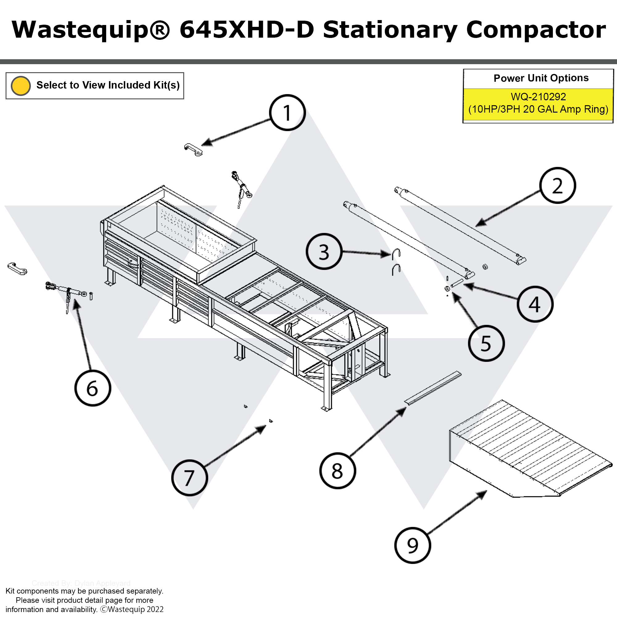 Wastequip® 645XHD-D Stationary Compactor