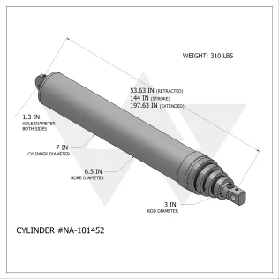 Wastebuilt® Replacement for New Way P/O 25 Yard Cylinder (6"-5"-4"-3" X 144")